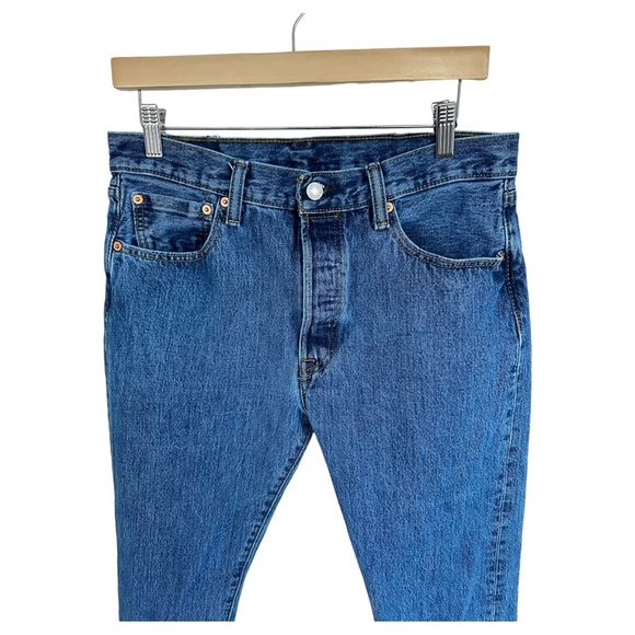 Levi's 501 Button Fly Straight Jeans Hemmed Waist 31" Inseam 28.5" - Picture 6 of 11
